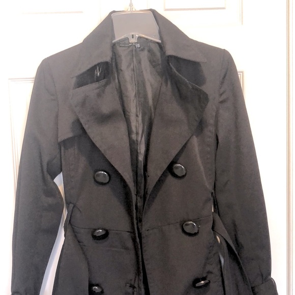 ZARA Basic Brown Double Breasted Trench Raincoat Size M - Picture 7 of 16